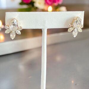 Ti Adoro Earrings Crystal Bridal Quinceanera Formal Prom Runway High End 6S